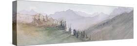 Mountains of Savoy Seen from the Brezon-John Ruskin-Stretched Canvas