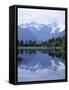 Mountains of the Southern Alps Reflected in Lake Matheson, Canterbury, South Island, New Zealand-Robert Francis-Framed Stretched Canvas