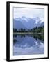 Mountains of the Southern Alps Reflected in Lake Matheson, Canterbury, South Island, New Zealand-Robert Francis-Framed Photographic Print