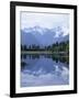 Mountains of the Southern Alps Reflected in Lake Matheson, Canterbury, South Island, New Zealand-Robert Francis-Framed Photographic Print