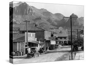 Mountains over Business District of Patman, Arizona-null-Stretched Canvas