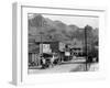 Mountains over Business District of Patman, Arizona-null-Framed Premium Photographic Print