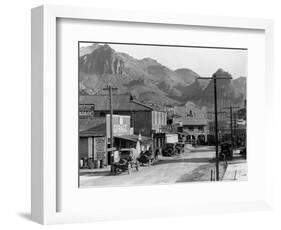 Mountains over Business District of Patman, Arizona-null-Framed Photographic Print