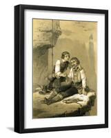Mountains People 19th Century Climbing Sport Rope Hat-null-Framed Giclee Print