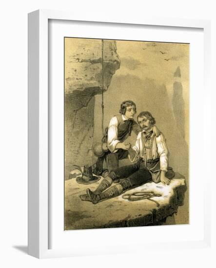 Mountains People 19th Century Climbing Sport Rope Hat-null-Framed Giclee Print