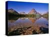Mountains Reflect into Calm Two Medicine Lake, Glacier National Park, Montana, USA-Chuck Haney-Stretched Canvas