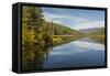 Mountains reflected in a lake along Valley of Five Lakes trail, Jasper National Park, UNESCO World -Jon Reaves-Framed Stretched Canvas