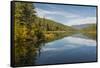 Mountains reflected in a lake along Valley of Five Lakes trail, Jasper National Park, UNESCO World -Jon Reaves-Framed Stretched Canvas