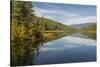 Mountains reflected in a lake along Valley of Five Lakes trail, Jasper National Park, UNESCO World -Jon Reaves-Stretched Canvas