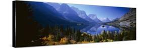 Mountains Reflected in Lake, Glacier National Park, Montana, USA-null-Stretched Canvas