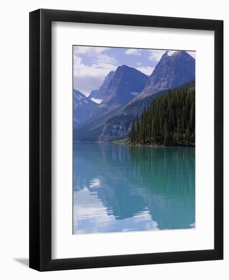 Mountains Reflected in Maligne Lake, Jasper National Park, UNESCO World Heritage Site, British Colu-Martin Child-Framed Photographic Print