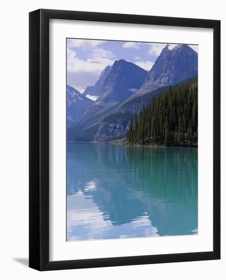 Mountains Reflected in Maligne Lake, Jasper National Park, UNESCO World Heritage Site, British Colu-Martin Child-Framed Photographic Print