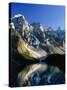 Mountains Reflected In Moraine Lake, Canada-David Nunuk-Stretched Canvas