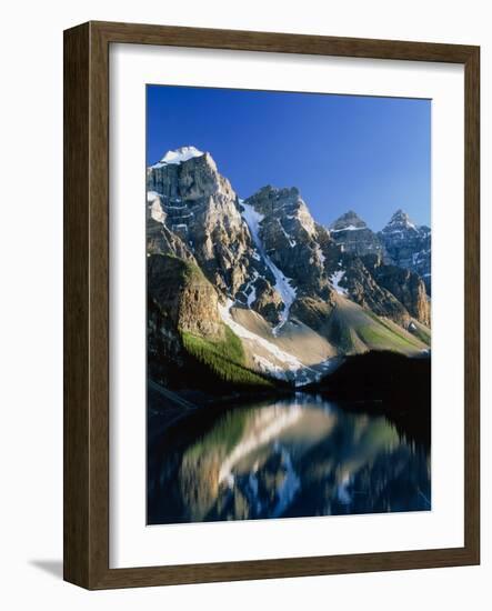 Mountains Reflected In Moraine Lake, Canada-David Nunuk-Framed Photographic Print