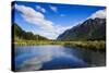 Mountains Reflecting in the Mirror Lakes, Eglinton Valley, Fiordland National Park-Michael Runkel-Stretched Canvas