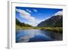 Mountains Reflecting in the Mirror Lakes, Eglinton Valley, Fiordland National Park-Michael Runkel-Framed Photographic Print