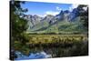 Mountains Reflecting in the Mirror Lakes, Eglinton Valley, South Island, New Zealand, Pacific-Michael-Stretched Canvas