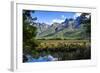 Mountains Reflecting in the Mirror Lakes, Eglinton Valley, South Island, New Zealand, Pacific-Michael-Framed Photographic Print