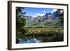 Mountains Reflecting in the Mirror Lakes, Eglinton Valley, South Island, New Zealand, Pacific-Michael-Framed Photographic Print