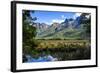 Mountains Reflecting in the Mirror Lakes, Eglinton Valley, South Island, New Zealand, Pacific-Michael-Framed Photographic Print