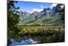 Mountains Reflecting in the Mirror Lakes, Eglinton Valley, South Island, New Zealand, Pacific-Michael-Mounted Photographic Print