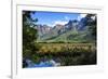 Mountains Reflecting in the Mirror Lakes, Eglinton Valley, South Island, New Zealand, Pacific-Michael-Framed Photographic Print