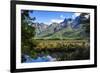 Mountains Reflecting in the Mirror Lakes, Eglinton Valley, South Island, New Zealand, Pacific-Michael-Framed Photographic Print