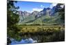 Mountains Reflecting in the Mirror Lakes, Eglinton Valley, South Island, New Zealand, Pacific-Michael-Mounted Photographic Print