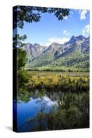 Mountains Reflecting in the Mirror Lakes, Eglinton Valley, South Island, New Zealand, Pacific-Michael-Stretched Canvas