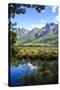 Mountains Reflecting in the Mirror Lakes, Eglinton Valley, South Island, New Zealand, Pacific-Michael-Stretched Canvas