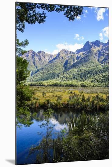 Mountains Reflecting in the Mirror Lakes, Eglinton Valley, South Island, New Zealand, Pacific-Michael-Mounted Photographic Print