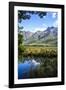 Mountains Reflecting in the Mirror Lakes, Eglinton Valley, South Island, New Zealand, Pacific-Michael-Framed Photographic Print