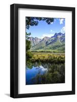 Mountains Reflecting in the Mirror Lakes, Eglinton Valley, South Island, New Zealand, Pacific-Michael-Framed Photographic Print