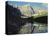 Mountains Reflecting on Morraine Lake-James Randklev-Stretched Canvas