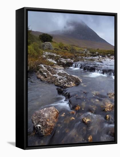 Mountains Shrouded in Low Cloud in An Autumn View of Glen Sannox, Isle of Arran, Scotland, Uk-Jon Gibbs-Framed Stretched Canvas