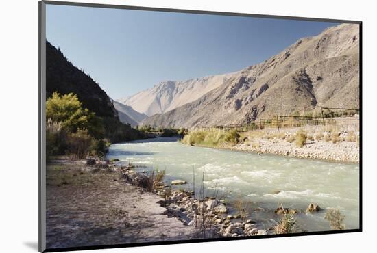 Mountains, Stream and Vineyards, Elqui Valley, Chile, South America-Mark Chivers-Mounted Photographic Print