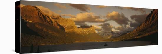 Mountains Surrounding a Lake, St. Mary Lake, Glacier Bay National Park, Montana, USA-null-Stretched Canvas