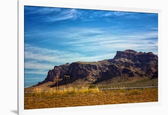 Mountains & Train Tracks Scottsdale Arizona-null-Framed Photo