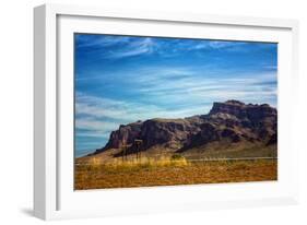 Mountains & Train Tracks Scottsdale Arizona-null-Framed Photo