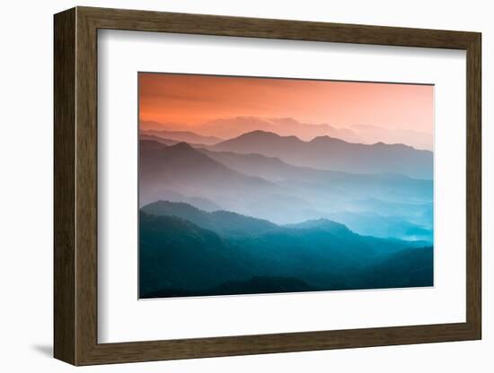 Mountains under Mist in the Morning Amazing Nature Scenery Form Kerala God's Own Country Tourism An-Sarath maroli-Framed Photographic Print