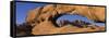 Mountains Viewed Through a Natural Arch with a Mother Holding Her Baby, Spitzkoppe, Namib Desert...-null-Framed Stretched Canvas
