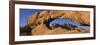 Mountains Viewed Through a Natural Arch with a Mother Holding Her Baby, Spitzkoppe, Namib Desert...-null-Framed Photographic Print