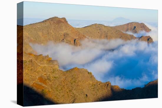 Mountains with Low Clouds Surrounding Them, La Caldera De Taburiente Np, La Palma, Canary Islands-Relanzón-Stretched Canvas