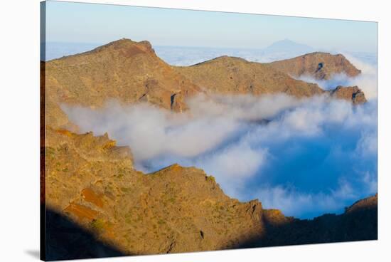 Mountains with Low Clouds Surrounding Them, La Caldera De Taburiente Np, La Palma, Canary Islands-Relanzón-Stretched Canvas