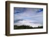 Mountains with Trees and Fog-aslysun-Framed Photographic Print
