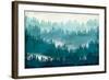 Mountainscape Blue-Michael Mullan-Framed Art Print