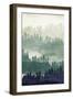 Mountainscape Navy Panel II-Michael Mullan-Framed Art Print