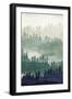 Mountainscape Navy Panel II-Michael Mullan-Framed Art Print