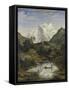 Mountainscape with Lake-Joseph Anton Koch-Framed Stretched Canvas