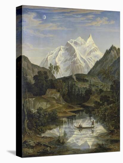 Mountainscape with Lake-Joseph Anton Koch-Stretched Canvas